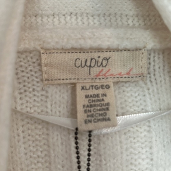 Cupio Wide Collar Cable Knit cardigan Sweater XL - Picture 6 of 11